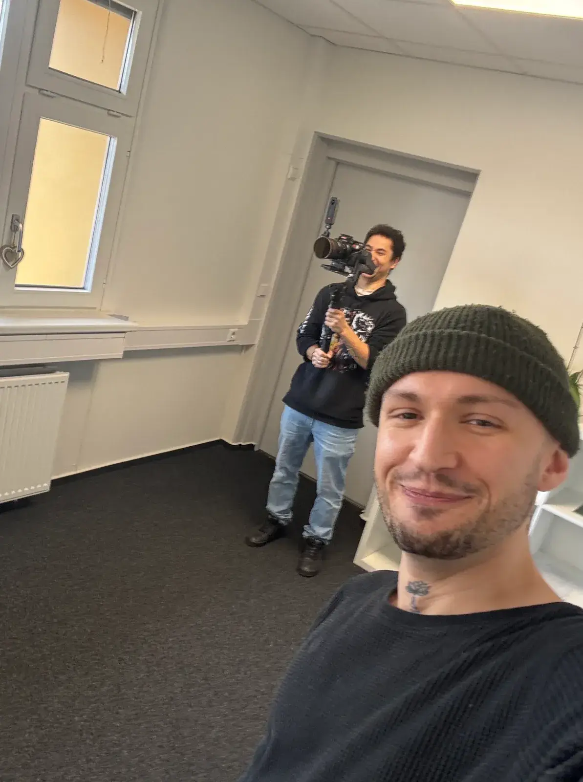 Kai Schulz mit Timothée beim Videodreh
