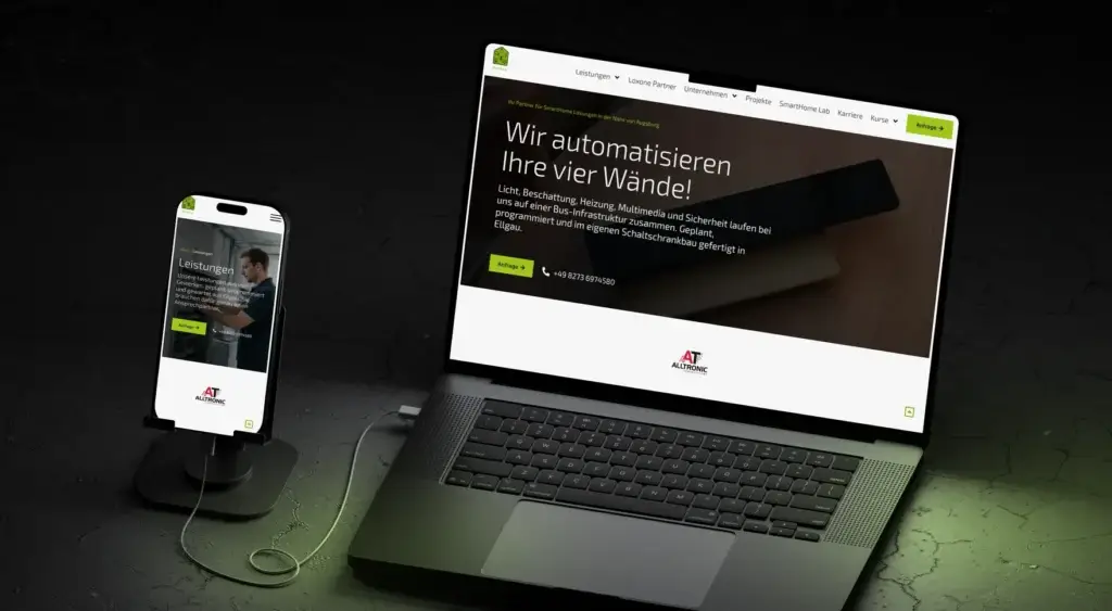Website von Oefele Energietechnik auf Laptop und Smartphone